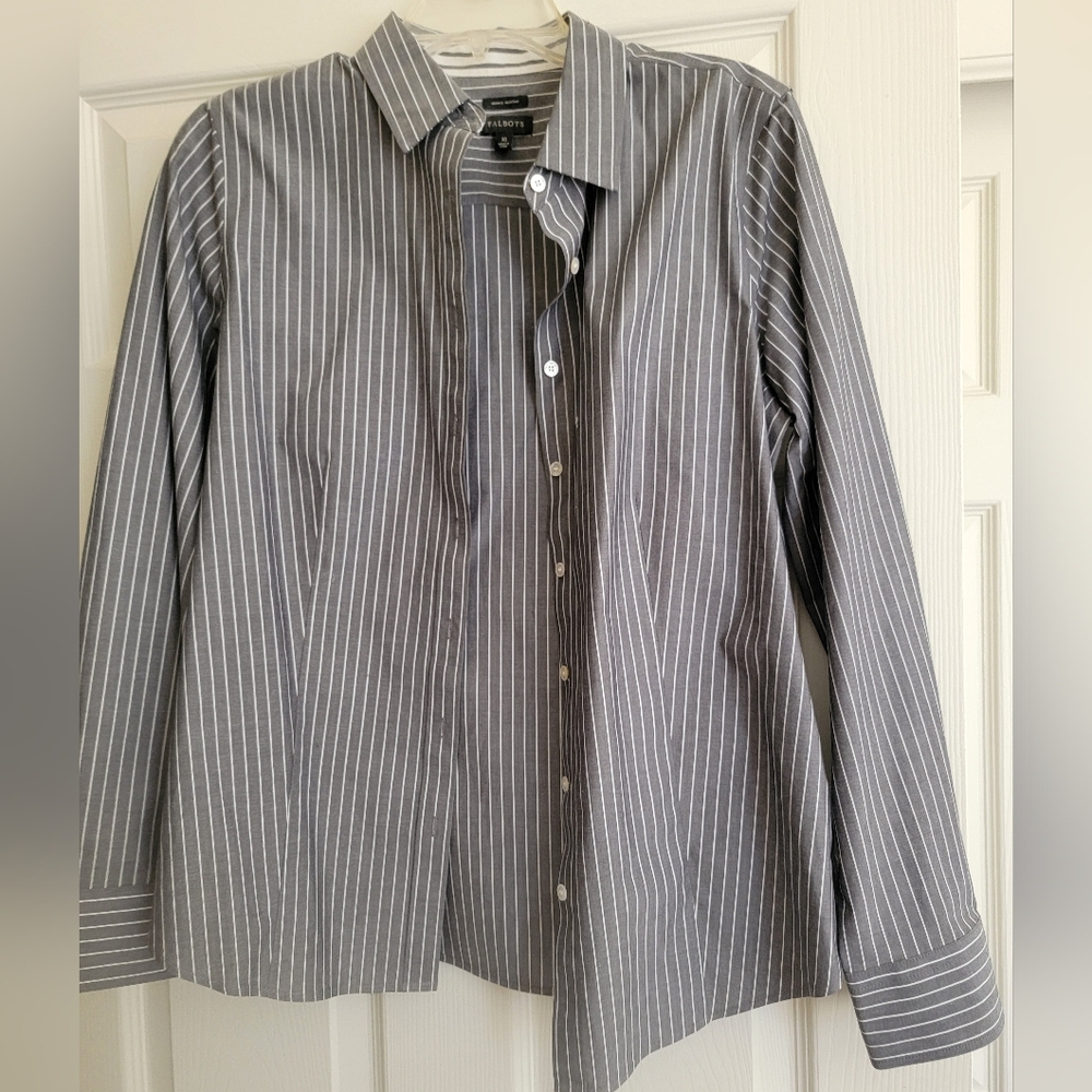 Gray Pinstripe Dress Shirt